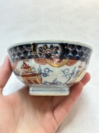 A Chinese famille verte covered bowl, a Dutch-decorated bowl, a gilt-bronze mounted pot-pourri vase and an Imari-style covered jug, Kangxi/Qianlong