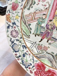 A large Chinese famille rose dish with narrative design, 19th C.