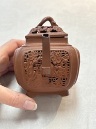A Chinese famille rose capucin-brown-ground teapot and a Yixing stoneware teapot, Kangxi/Qianlong