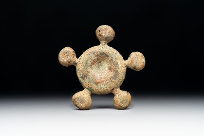 A Chinese archaic bronze horse bell ornament, Western Zhou