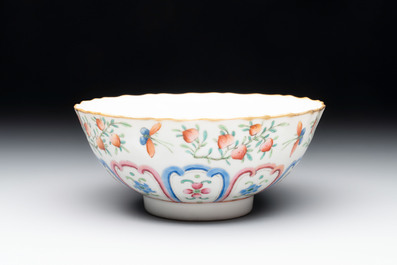 A Chinese famille rose 'peaches' bowl, Tongzhi mark and of the period