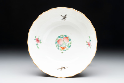 A Chinese famille rose 'peaches' bowl, Tongzhi mark and of the period