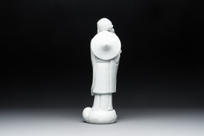 A Chinese Dehua blanc de Chine Damo, Dehua and He Chaozong 何朝宗 mark, 19th C.