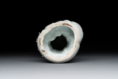 A Chinese Dehua blanc de Chine Damo, Dehua and He Chaozong 何朝宗 mark, 19th C.