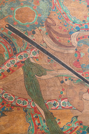 Chinese school: 'Heavenly king', ink and colour on silk, Qing or later