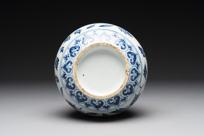 A Chinese blue and white 'yuhuchunping' vase with floral design, Ming