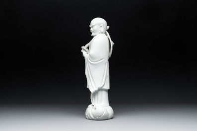 A Chinese Dehua blanc de Chine Damo, Dehua and He Chaozong 何朝宗 mark, 19th C.