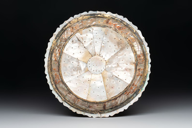 An Indo-Portuguese mother-of-pearl dish, Gujarat, 17/18th C.