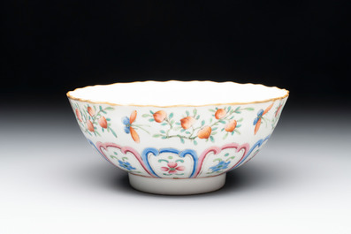 A Chinese famille rose 'peaches' bowl, Tongzhi mark and of the period