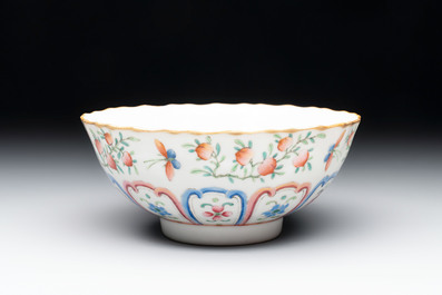 A Chinese famille rose 'peaches' bowl, Tongzhi mark and of the period