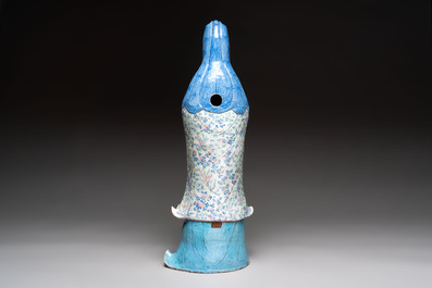 A fine and large Chinese famille rose Guanyin, Jiaqing
