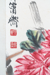 Linlu Xu 许麟庐 (1916-2011): 'Bird and chrysanthemum', ink and colour on paper