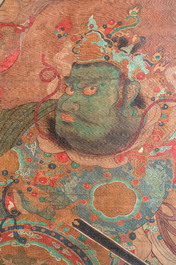 Chinese school: 'Heavenly king', ink and colour on silk, Qing or later