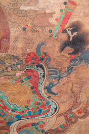 Chinese school: 'Heavenly king', ink and colour on silk, Qing or later