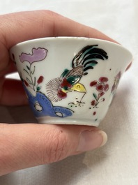 Seven Chinese famille rose cups and saucers, Yongzheng/Qianlong