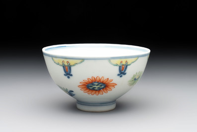 A Chinese famille rose bowl with floral design, Qianlong mark and of the period