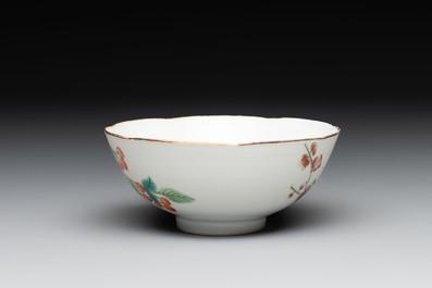 Three Chinese famille rose bowls, Tongzhi and Guangxu marks, 19th C.