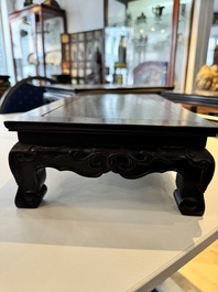 Three Chinese zitan wooden stands, 19/20th C.