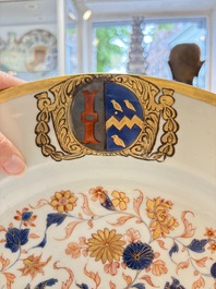 A large Chinese Imari-style armorial dish with the arms of Turner impaling Page for the English market, Kangxi, ca. 1718