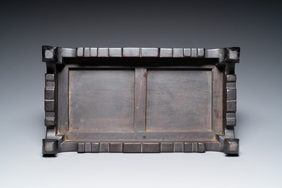 Three Chinese zitan wooden stands, 19/20th C.