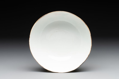 Three Chinese famille rose bowls, Tongzhi and Guangxu marks, 19th C.