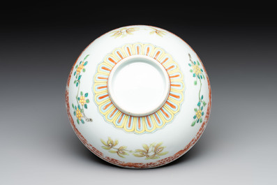 Three Chinese famille rose bowls, Tongzhi and Guangxu marks, 19th C.