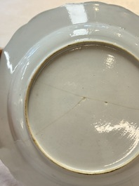 A Chinese famille rose 'roosters' eggshell plate, Yongzheng