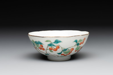 Three Chinese famille rose bowls, Tongzhi and Guangxu marks, 19th C.