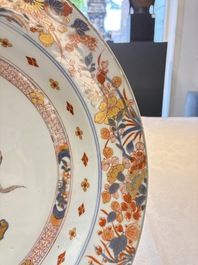 A rare Chinese Imari-style armorial dish with the arms of Ferrand for the French market, Kangxi, ca. 1715