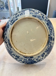 A Chinese blue and white 'qilin' dish, Hongzhi/Zhengde