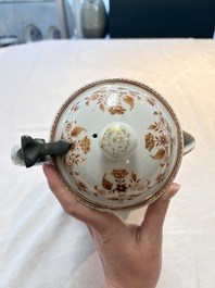A massive Chinese famille rose armorial ewer with the arms of Faverolles for the French market, Qianlong, ca. 1765
