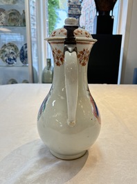 A massive Chinese famille rose armorial ewer with the arms of Faverolles for the French market, Qianlong, ca. 1765