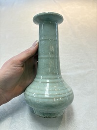A Chinese Longquan celadon vase, possibly Yuan/Ming