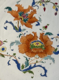 A pair of large Chinese famille rose 'Madame de Pompadour' dishes, Qianlong, ca. 1745