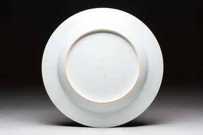 A fine Chinese armorial dish with the arms of Grant for the English market, Yongzheng, ca. 1730