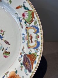 A pair of large Chinese famille rose 'Madame de Pompadour' dishes, Qianlong, ca. 1745