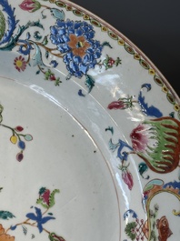 A pair of large Chinese famille rose 'Madame de Pompadour' dishes, Qianlong, ca. 1745