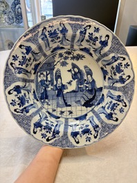 A Chinese blue and white 'Sense of Smell' dish for the European market, Kangxi mark and of the period