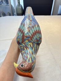 A pair of famille rose-style models of pheasants, Samson, Paris, 19th C.