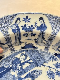 A Chinese blue and white 'Sense of Smell' dish for the European market, Kangxi mark and of the period