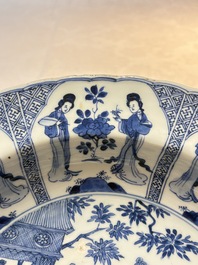 A Chinese blue and white 'Sense of Smell' dish for the European market, Kangxi mark and of the period
