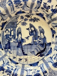A Chinese blue and white 'Sense of Smell' dish for the European market, Kangxi mark and of the period