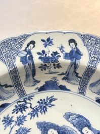 A Chinese blue and white 'Sense of Smell' dish for the European market, Kangxi mark and of the period