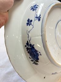 A Chinese blue and white 'Sense of Smell' dish for the European market, Kangxi mark and of the period