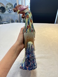 A rare pair of Chinese famille rose models of phoenixes, Qianlong