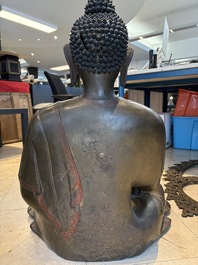 An exceptionally large Nepalese bronze figure of Buddha, 19th C.