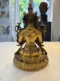 An extremely rare and fine Chinese gilt-bronze Buddha, inscribed 大明正統己未金川比丘昌靜捐資命工造, Zhengtong mark and of the period, dated 1439