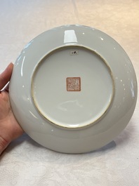Five Chinese polychrome plates, signed Zou Furen 邹甫仁, dated 1989