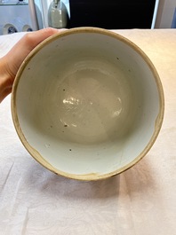 A Chinese famille verte 'antiquities' bowl and cover, Kangxi