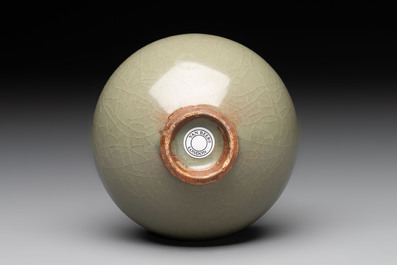 A Chinese green-glazed 'jun' tea bowl, Song/Yuan